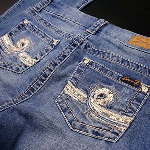 SEVEN7 Bootcut Denim bootcut Jeans Sequin Pockets